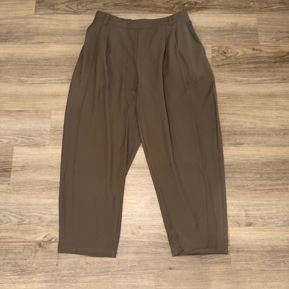 Halara Brown Mid Rise Pocket Barrel Leg Baggy Work Pants Size Large NWT
